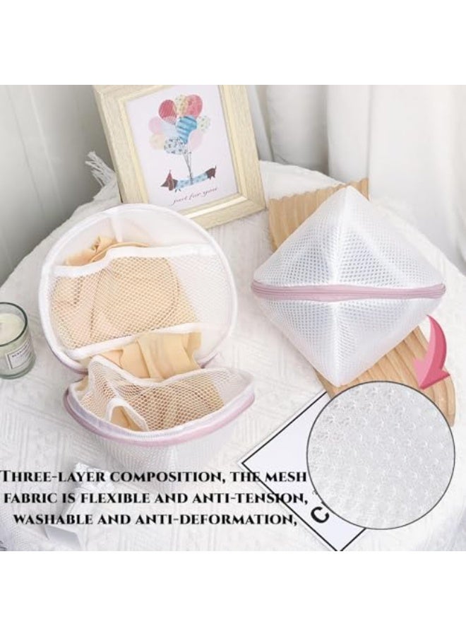 CLENEA 2Pcs Underwear Laundry Bag with Zipper, Bra Washing Bag for Laundry Mesh，Honeycomb Mesh Laundry Bags for Delicates, Pink - Image 3